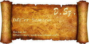 Dürr Szabina névjegykártya