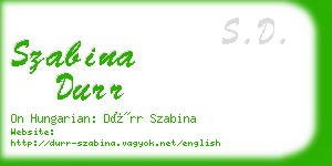 szabina durr business card